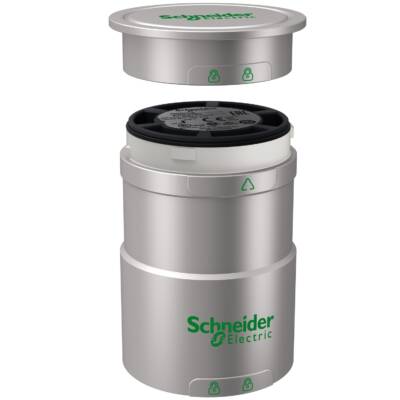 Base unit with top cover for modular tower lights, silver, Ø60, 24 V AC/DC - Schneider Electric - XVUC21BQ