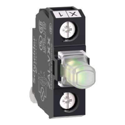 Light block for head 22mm, Harmony XAL, universal LED, mounting in back of enclosure, screw clamp terminal, 48…120V AC DC - Schneider Electric - ZALVG1