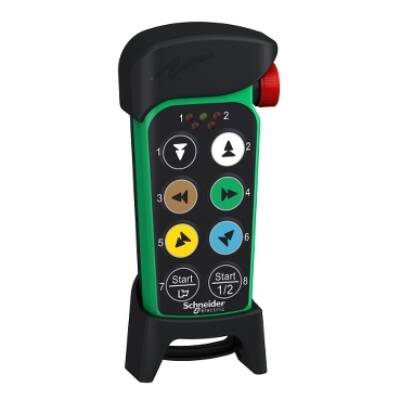 Harmony eXLhoist, Remote control eXLhoist compact, 6 motion push buttons, 2 auxiliary push buttons, LED - Schneider Electric - ZART8LS