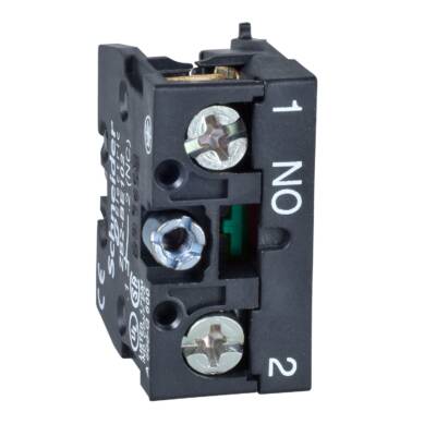 contact block ZB2 - spring return - 1 NO - slow-break/staggered - front mounting - Schneider Electric - ZB2BE201