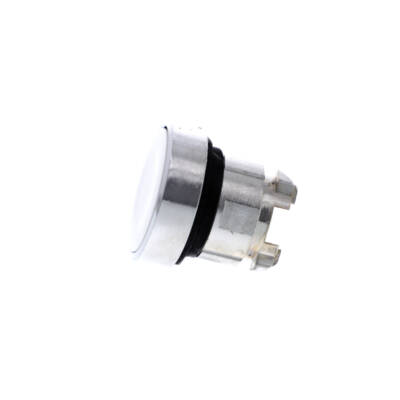 Push button head, metal, flush, white, Ø22, spring return, unmarked - Schneider Electric - ZB4BA1