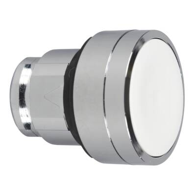 Head for non illuminated push button, Harmony XB4, white flush pushbutton Ø22 mm spring return unmarked - Schneider Electric - ZB4BA14