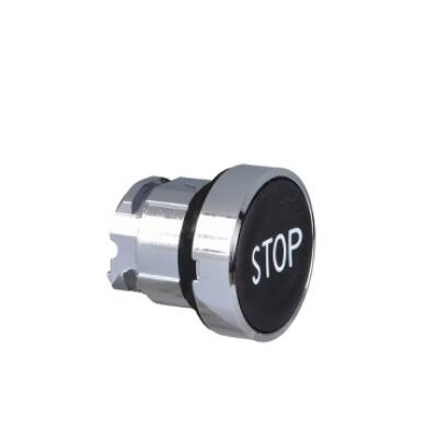 black flush pushbutton head Ø22 spring return "STOP" - Schneider Electric - ZB4BA234