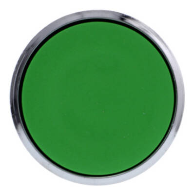 Push button head, metal, flush, green, Ø22, spring return, unmarked - Schneider Electric - ZB4BA3