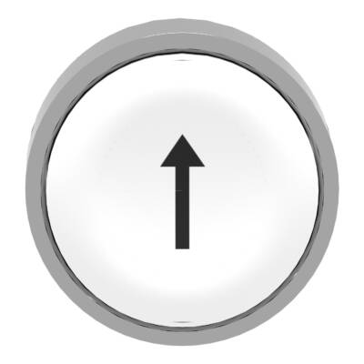 Push button head, metal, flush, white, Ø22, spring return, marked UP ARROW - Schneider Electric - ZB4BA334