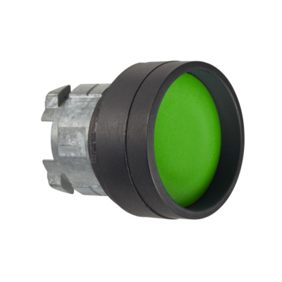 Head for non illuminated push button, Harmony XB4, green recessed pushbutton Ø22 mm spring return unmarked - Schneider Electric - ZB4BA367