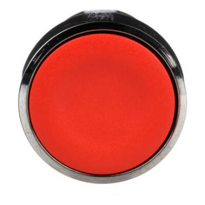 Push button head, metal, flush, red, Ø22, spring return, unmarked - Schneider Electric - ZB4BA4