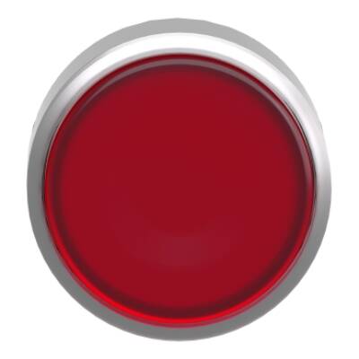 Head for illuminated push button, Harmony XB4, metal, red flush, 22mm, universal LED, spring return, for insertion legend - Schneider Electric - ZB4BA48