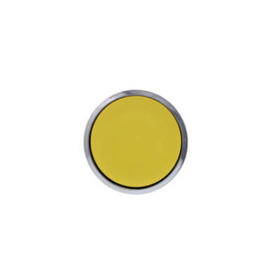 Push button head, metal, flush, yellow, Ø22, spring return, unmarked - Schneider Electric - ZB4BA5
