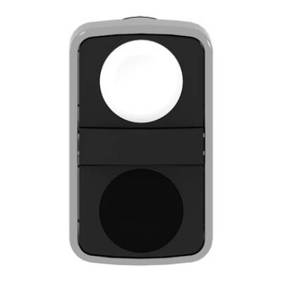 white flush/black flush double-headed pushbutton Ø22 unmarked - Schneider Electric - ZB4BA7120