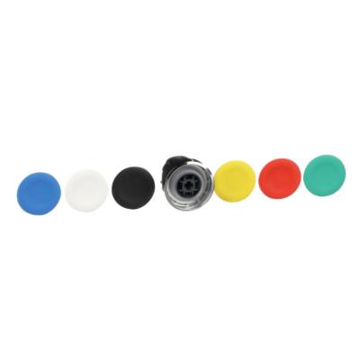 flush pushbutton head Ø22 spring return with 6 coloured caps unmarked - Schneider Electric - ZB4BA9