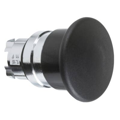 Mushroom push button head Ø40, metal, black, Ø22, spring return - Schneider Electric - ZB4BC2