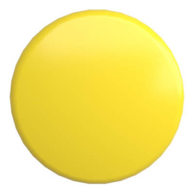 Mushroom push button head Ø40, metal, yellow, Ø22, spring return - Schneider Electric - ZB4BC5