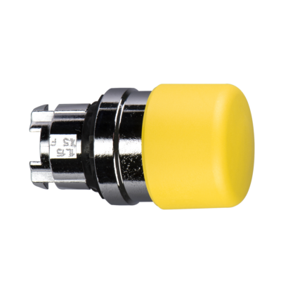 Head for non illuminated push button, Harmony XB4, XB5, yellow Ø 30 mushroom pushbutton Ø22 mm spring return - Schneider Electric - ZB4BC54