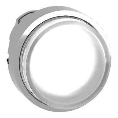 Head for illuminated push button, Harmony XB4, metal, white projecting, 22mm, push-push, universal LED, unmarked - Schneider Electric - ZB4BH13