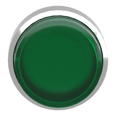 Head for illuminated push button, Harmony XB4, metal, green projecting, 22mm, push-push, universal LED, unmarked - Schneider Electric - ZB4BH33