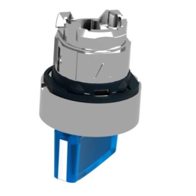 Head for illuminated selector switch, Harmony XB4, chromium metal, blue handle, 22mm, universal LED, 2 positions - Schneider Electric - ZB4BK1263