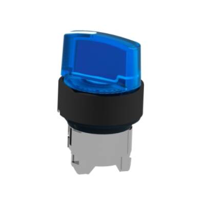 Head for illuminated selector switch, Harmony XB4, blue Ø22 mm 2 position spring return - Schneider Electric - ZB4BK14637