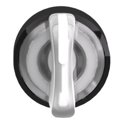 Head for illuminated selector switch, Harmony XB4, black metal, white handle, 22mm, universal LED, 3 positions, to center - Schneider Electric - ZB4BK15137