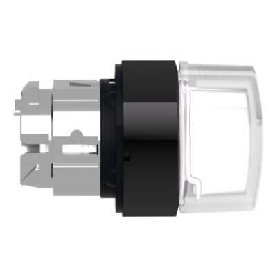 Head for illuminated selector switch, Harmony XB4, black metal, white handle, 22mm, universal LED, 3 positions, to center - Schneider Electric - ZB4BK15137