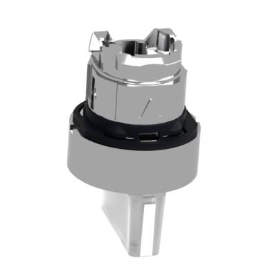 Head for illuminated selector switch, Harmony XB4, chromium metal, white handle, 22mm, universal LED, 3 positions, right to center - Schneider Electric - ZB4BK1813