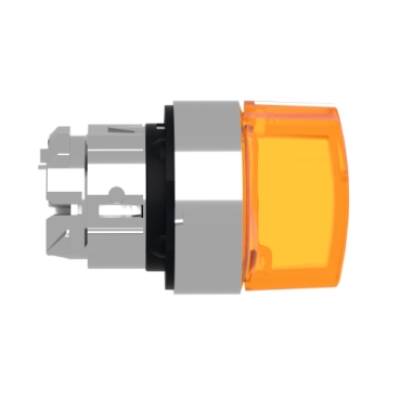 Head for illuminated selector switch, Harmony XB4, metal, orange handle, 22mm, universal LED, 3 positions, right to center - Schneider Electric - ZB4BK1853