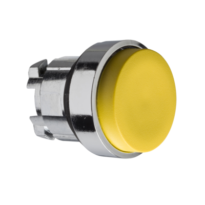 yellow projecting pushbutton head Ø22 spring return unmarked - Schneider Electric - ZB4BL5