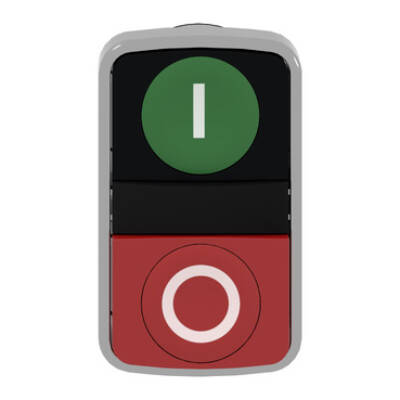 Double-headed push button head, metal, Ø22, 1 green flush marked I + 1 red projecting marked O - Schneider Electric - ZB4BL7341