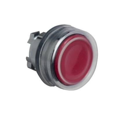 Head for non illuminated push button, Harmony XB4, red flush, 22mm, spring return, clear boot, unmarked - Schneider Electric - ZB4BP48