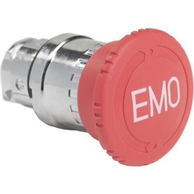 Head for emergency switching off push button, Harmony XB4, red Ø 40 stop,switching Ø22 mm trigger and latching turn release - Schneider Electric - ZB4BS84430