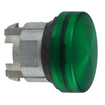 Head for pilot light, Harmony XB4, green Ø22 mm with grooved lens BA9s bulb - Schneider Electric - ZB4BV03S