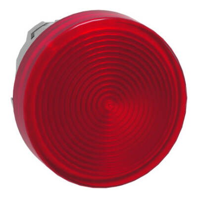 Head for pilot light, Harmony XB4, metal, red, 22mm, universal LED, grooved lens - Schneider Electric - ZB4BV043S