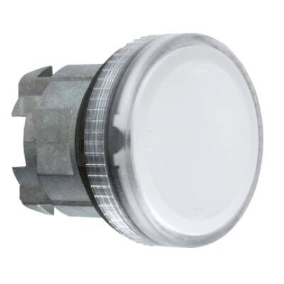 Head for pilot light, Harmony XB4, clear Ø22 mm with grooved lens BA9s bulb - Schneider Electric - ZB4BV07S