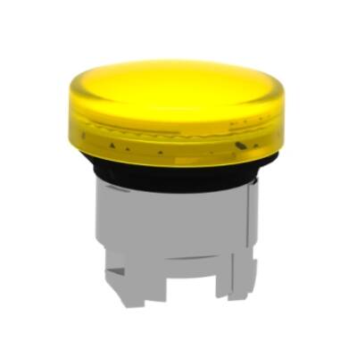 Head for pilot light, Harmony XB4, yellow, 22mm, with plain lens, universal LED - Schneider Electric - ZB4BV083