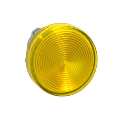 Head for pilot light, Harmony XB4, metal, yellow, 22mm, universal LED, grooved lens - Schneider Electric - ZB4BV083S