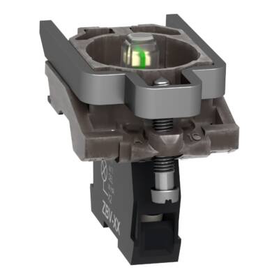Complete body/light block assembly, Harmony XB4, universal LED, body/fixing collar, 110...120V - Schneider Electric - ZB4BV18G1