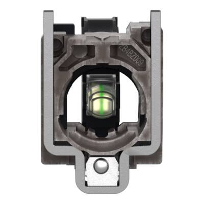 Complete body/light block assembly, Harmony XB4, metal, universal LED, body/fixing collar, 230…240V AC - Schneider Electric - ZB4BVM1