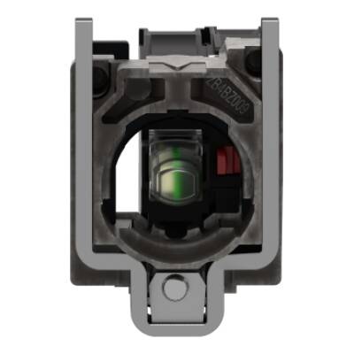 Complete body/contact assembly and light block, Harmony XB4, with body/fixing collar, universal LED, 24V, 1NC - Schneider Electric - ZB4BW0B12