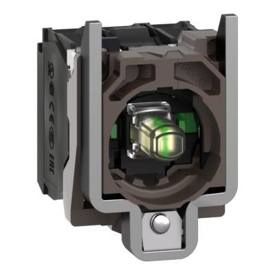 Complete body/contact assembly and light block, Harmony XB4, with body/fixing collar, universal LED, 230...240V, 2NO - Schneider Electric - ZB4BW0M13