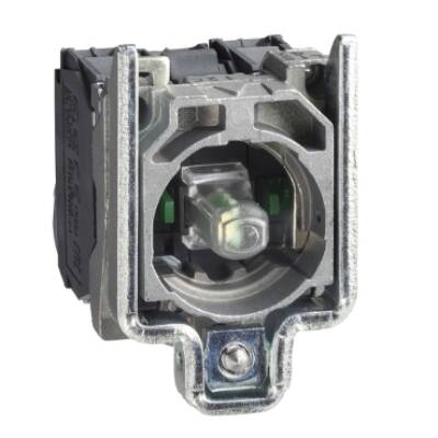 green light block with body/fixing collar with integral LED 230...240V 1NO+1NC - Schneider Electric - ZB4BW0M35