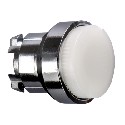 white projecting illuminated pushbutton head Ø22 spring return for BA9s bulb - Schneider Electric - ZB4BW11