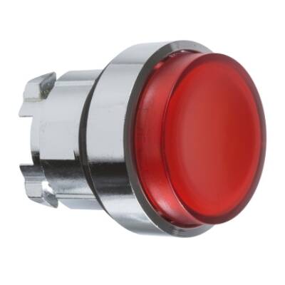 red projecting illuminated pushbutton head Ø22 spring return for BA9s bulb - Schneider Electric - ZB4BW14