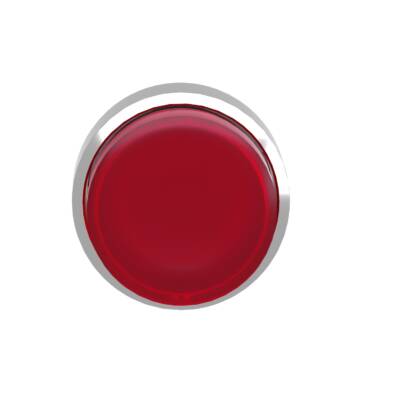 Head for illuminated push button, Harmony XB4, metal, red projecting, 22mm, universal LED, spring return, plain lens - Schneider Electric - ZB4BW143