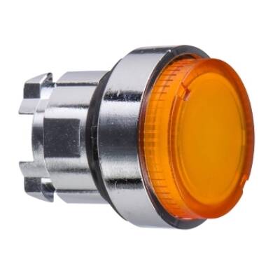 orange projecting illuminated pushbutton head Ø22 spring return for BA9s bulb - Schneider Electric - ZB4BW15