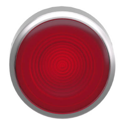 Head for illuminated push button, Harmony XB4, metal, red flush, 22mm, universal LED, spring return, grooved lens - Schneider Electric - ZB4BW343S