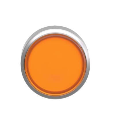 Head for illuminated push button, Harmony XB4, metal, orange flush, 22mm, universal LED, spring return, plan lens - Schneider Electric - ZB4BW353