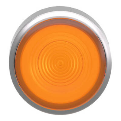 Head for illuminated push button, Harmony XB4, metal, orange flush, 22mm, universal LED, spring return, grooved lens - Schneider Electric - ZB4BW353S