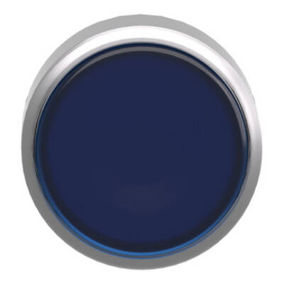 blue flush illuminated pushbutton head Ø22 spring return for BA9s bulb - Schneider Electric - ZB4BW36