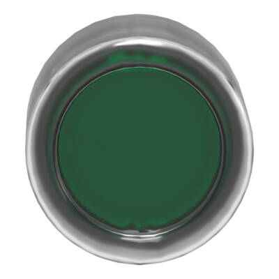 Head for illuminated push button, Harmony XB4, metal, green flush, 22mm, universal LED, spring return, clear boot - Schneider Electric - ZB4BW533