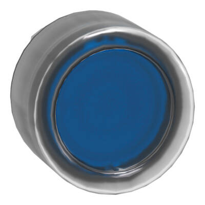 Head for illuminated push button, Harmony XB4, metal, blue flush, 22mm, universal LED, spring return, clear boot - Schneider Electric - ZB4BW563